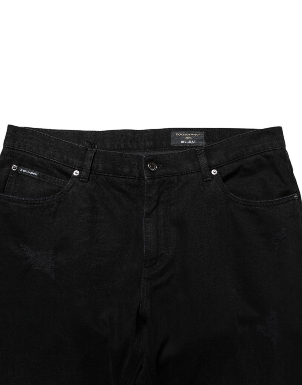 Jean Dolce &amp; Gabbana en coton noir, coupe droite, pour homme