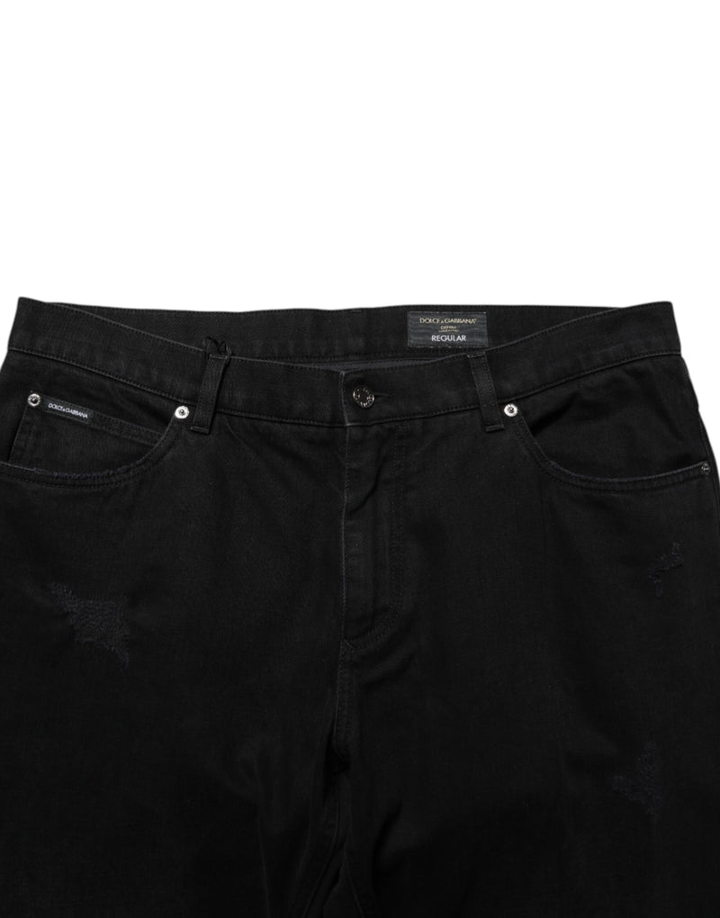 Dolce &amp; Gabbana Zwarte Katoenen Regular Denim Heren Broekjeans