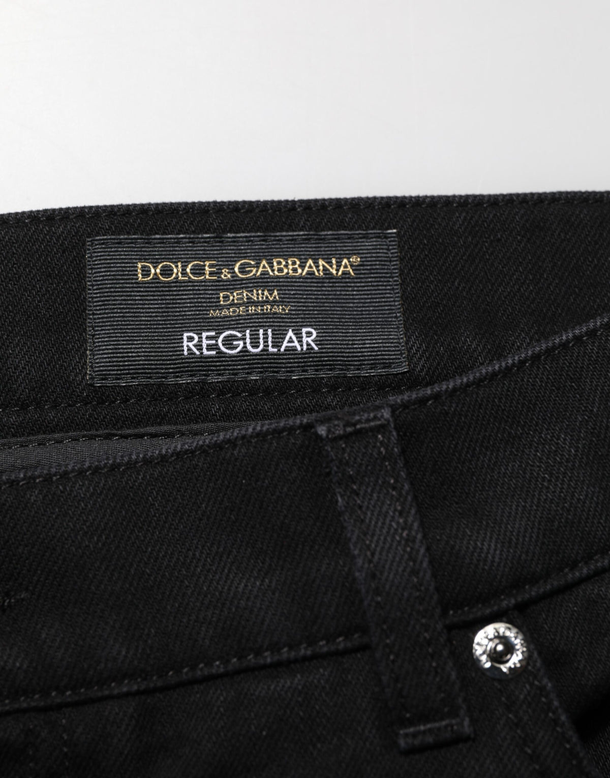 Jean Dolce &amp; Gabbana en coton noir, coupe droite, pour homme