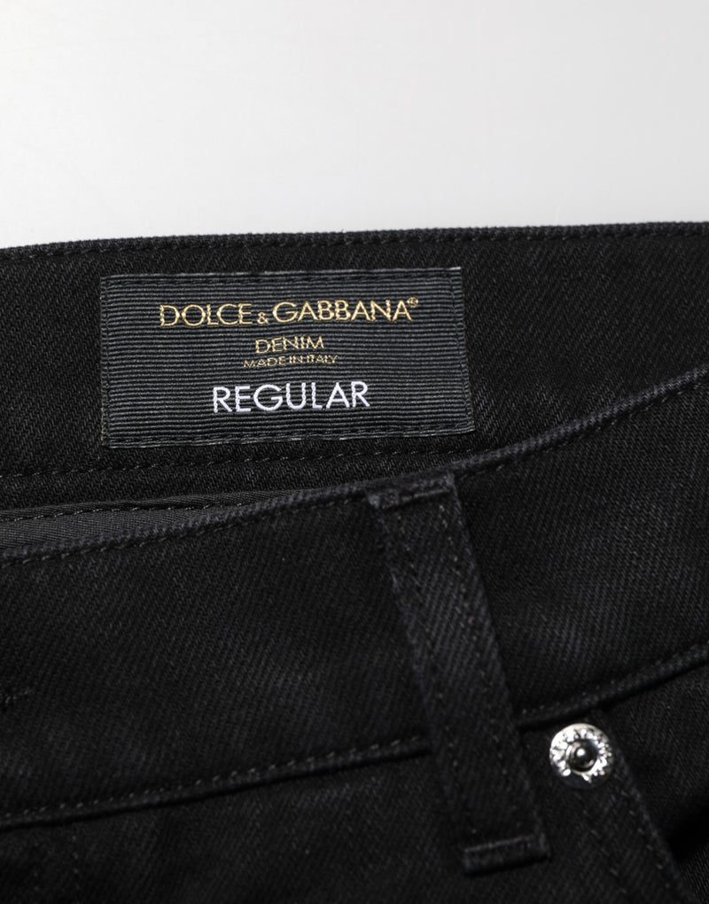 Dolce &amp; Gabbana Zwarte Katoenen Regular Denim Heren Broekjeans
