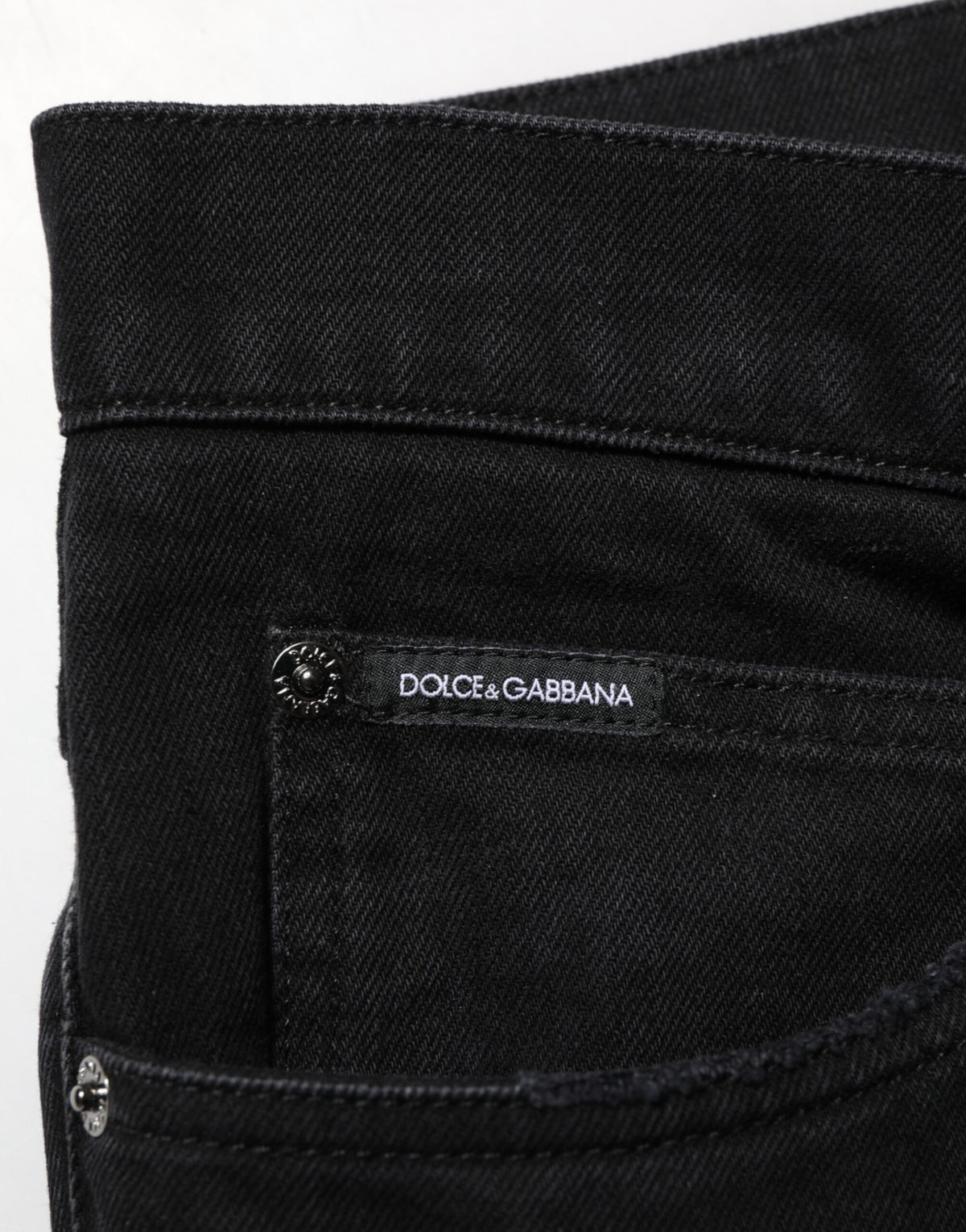 Jean Dolce &amp; Gabbana en coton noir, coupe droite, pour homme