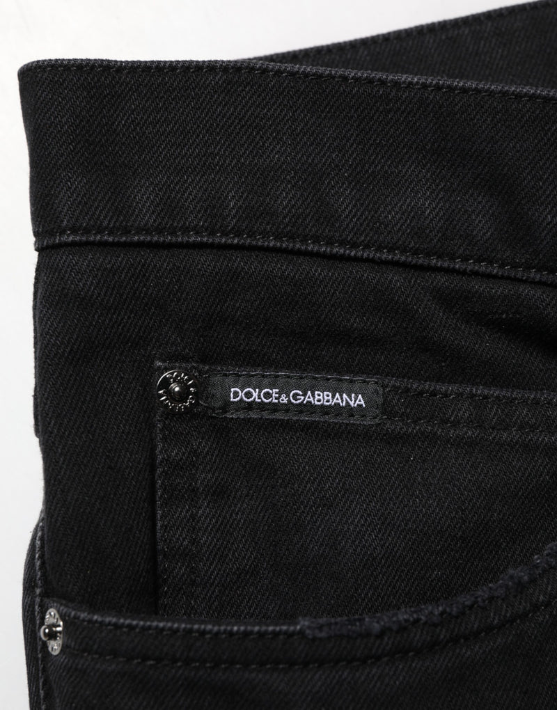 Dolce &amp; Gabbana Zwarte Katoenen Regular Denim Heren Broekjeans