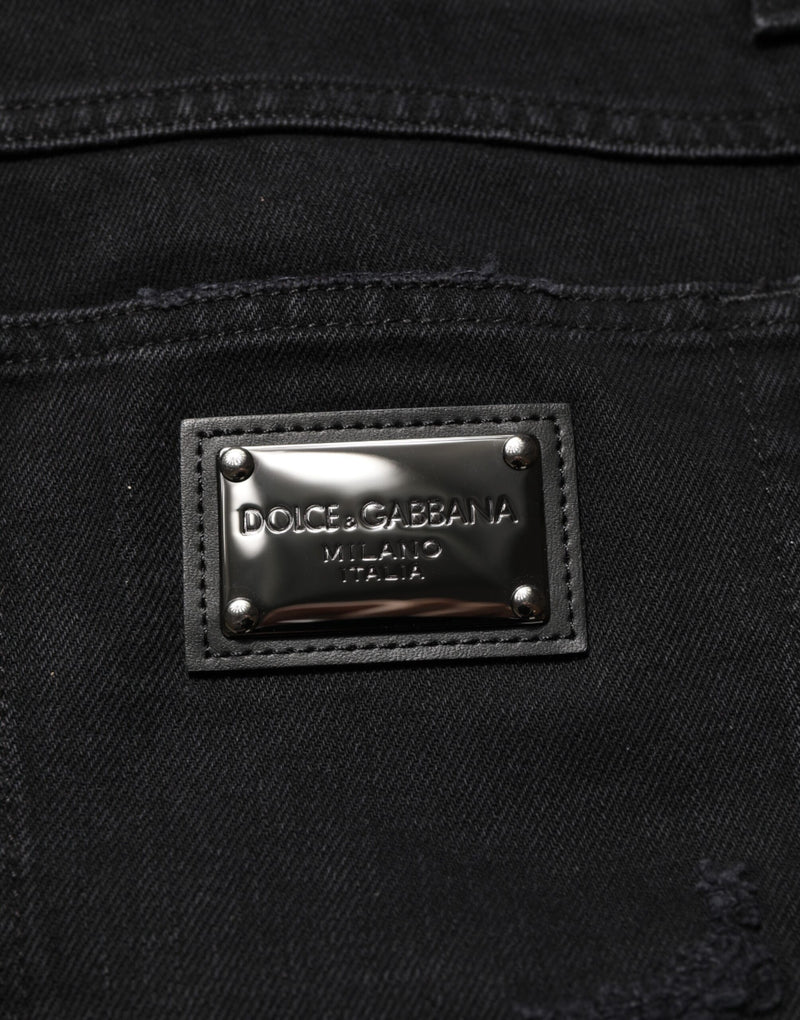 Dolce &amp; Gabbana Zwarte Katoenen Regular Denim Heren Broekjeans