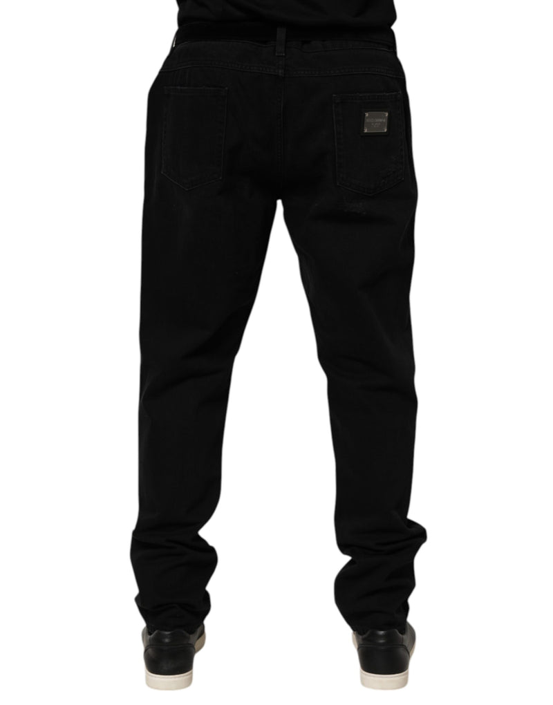 Dolce &amp; Gabbana Zwarte Katoenen Regular Denim Heren Broekjeans