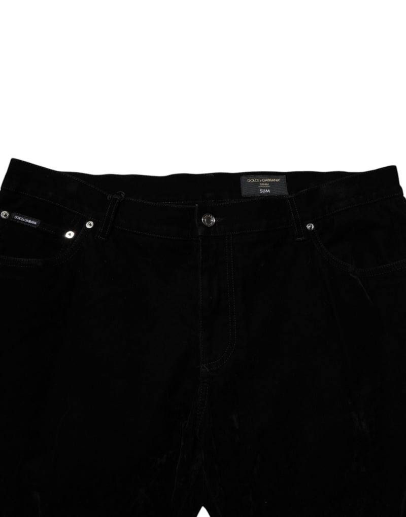 Dolce &amp; Gabbana Zwarte Katoenen Slim Fit Denim Broekjeans