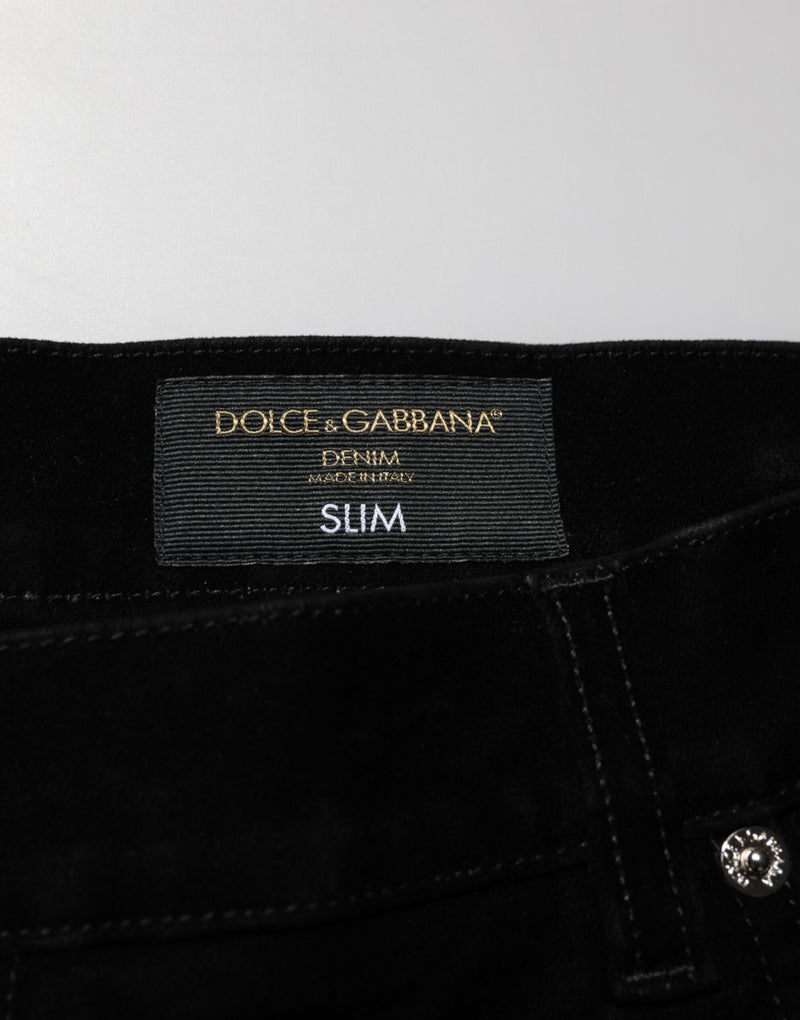 Dolce &amp; Gabbana Zwarte Katoenen Slim Fit Denim Broekjeans