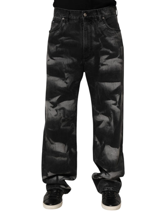 Dolce & Gabbana Zwarte Jeans voor Heren met Gemarmerd Effect