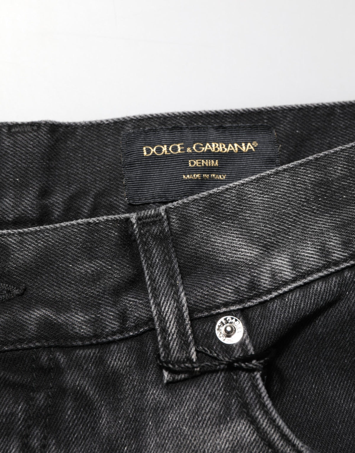 Jean droit en jean noir à effet marbré Dolce & Gabbana pour homme