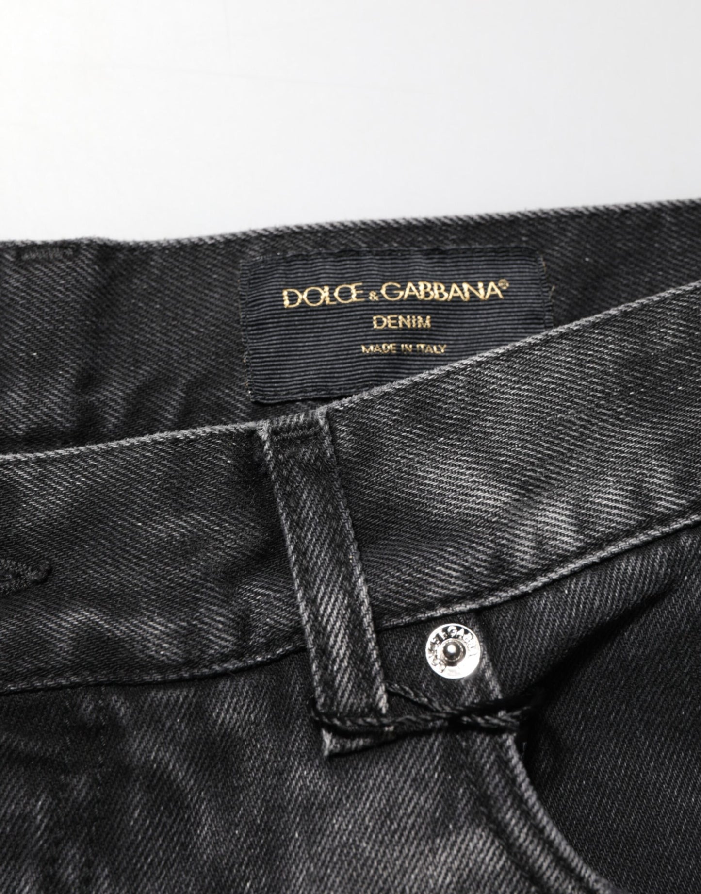 Jean droit en jean noir à effet marbré Dolce & Gabbana pour homme