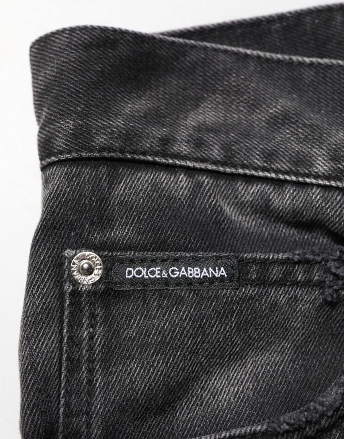 Jean droit en jean noir à effet marbré Dolce & Gabbana pour homme