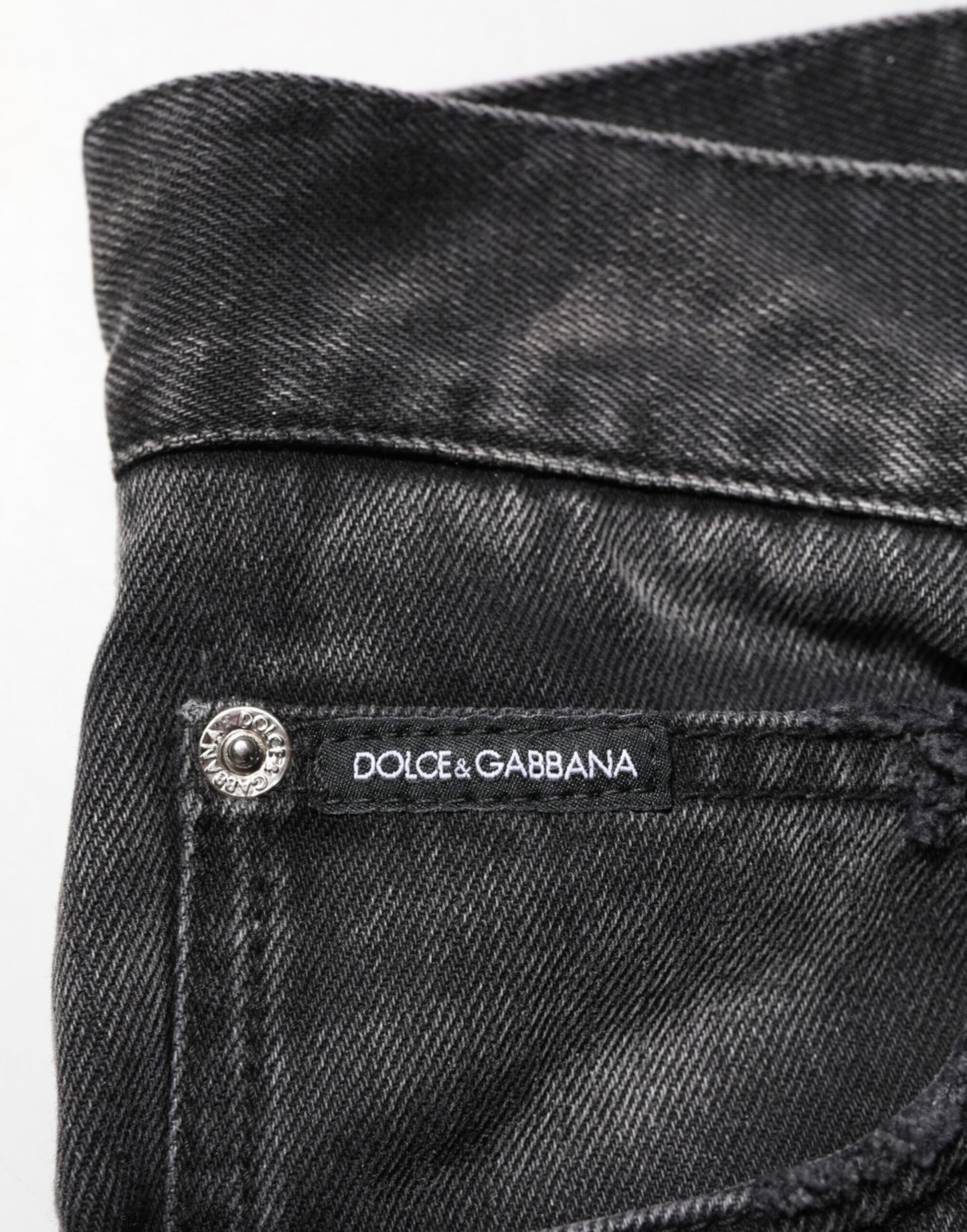 Jean droit en jean noir à effet marbré Dolce & Gabbana pour homme
