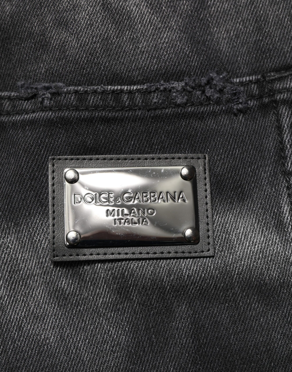 Jean droit en jean noir à effet marbré Dolce & Gabbana pour homme