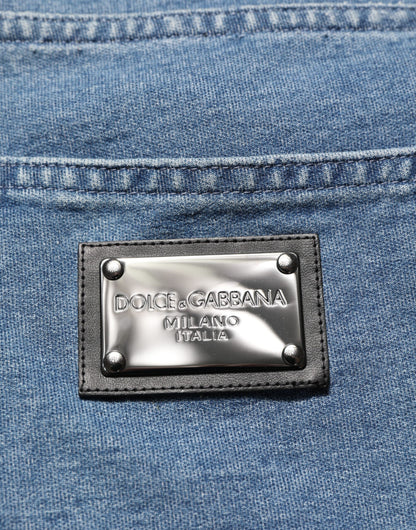 Dolce & Gabbana Blue Cotton Stretch Slim Fit Men Denim Jeans
