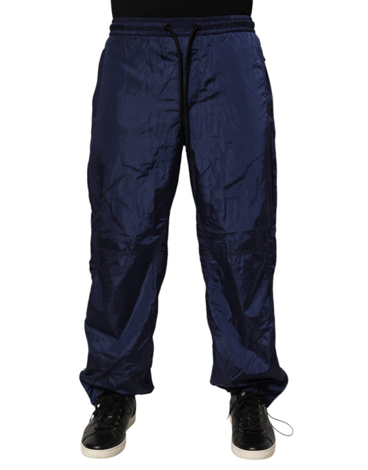 Pantalon de jogging droit en nylon bleu Dolce &amp; Gabbana