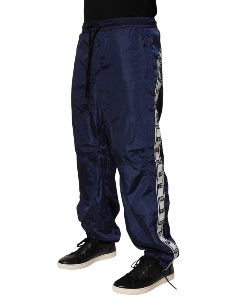 Pantalon de jogging droit en nylon bleu Dolce &amp; Gabbana