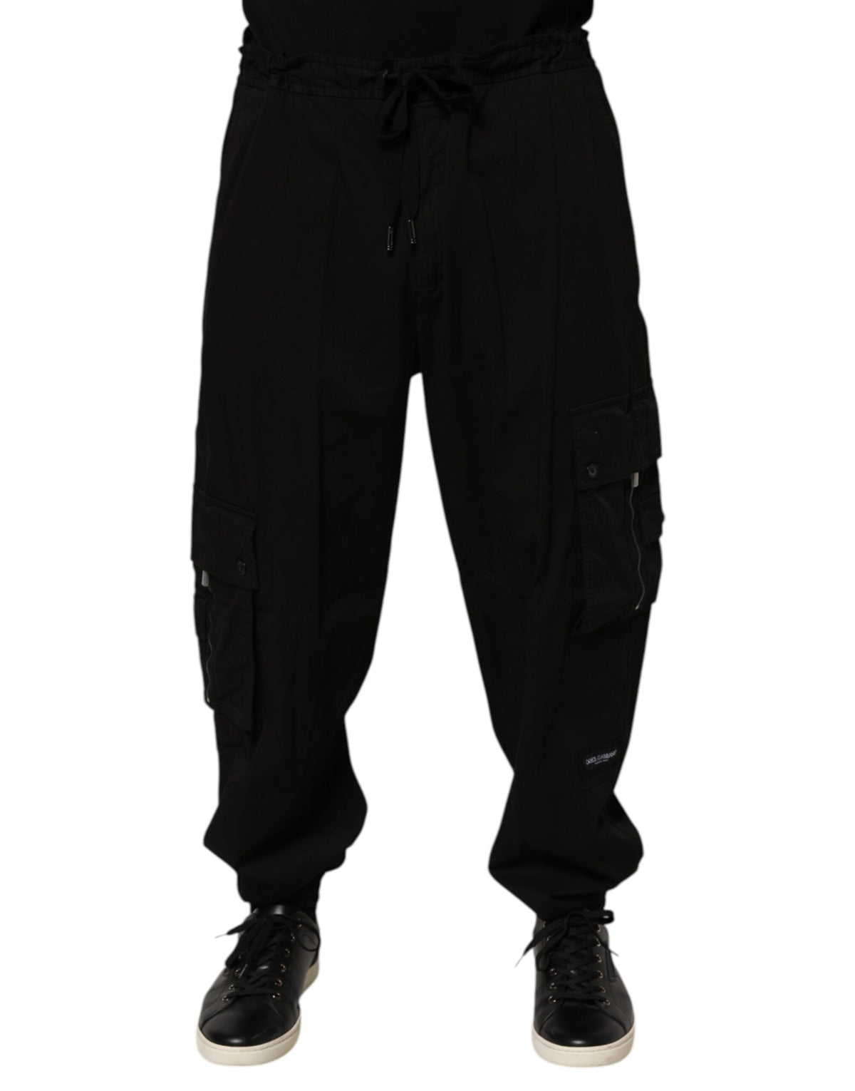 Pantalon de jogging cargo en coton noir Dolce &amp; Gabbana