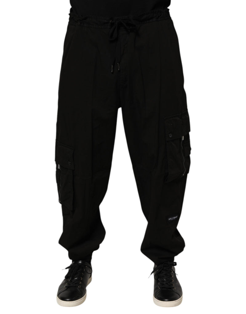 Dolce &amp; Gabbana zwarte katoenen cargo joggingsbroek