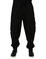 Pantalon de jogging cargo en coton noir Dolce &amp; Gabbana