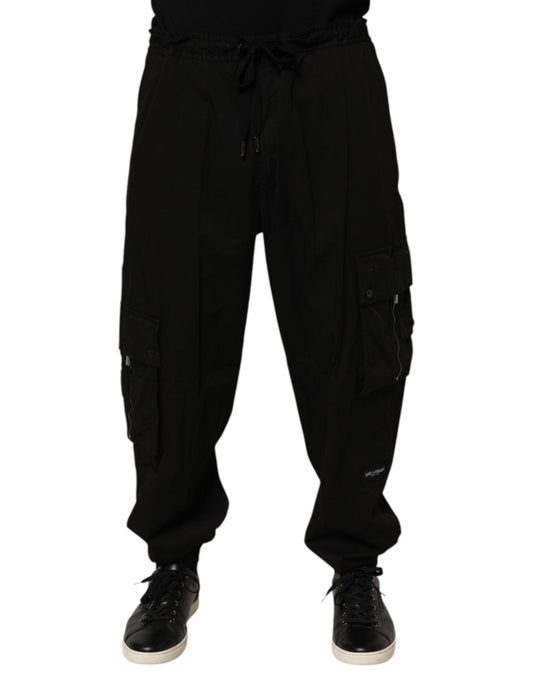 Pantalon de jogging cargo en coton noir Dolce &amp; Gabbana
