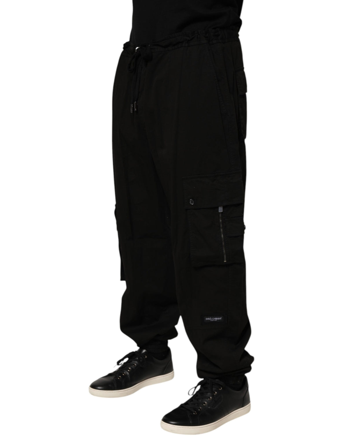 Pantalon de jogging cargo en coton noir Dolce &amp; Gabbana