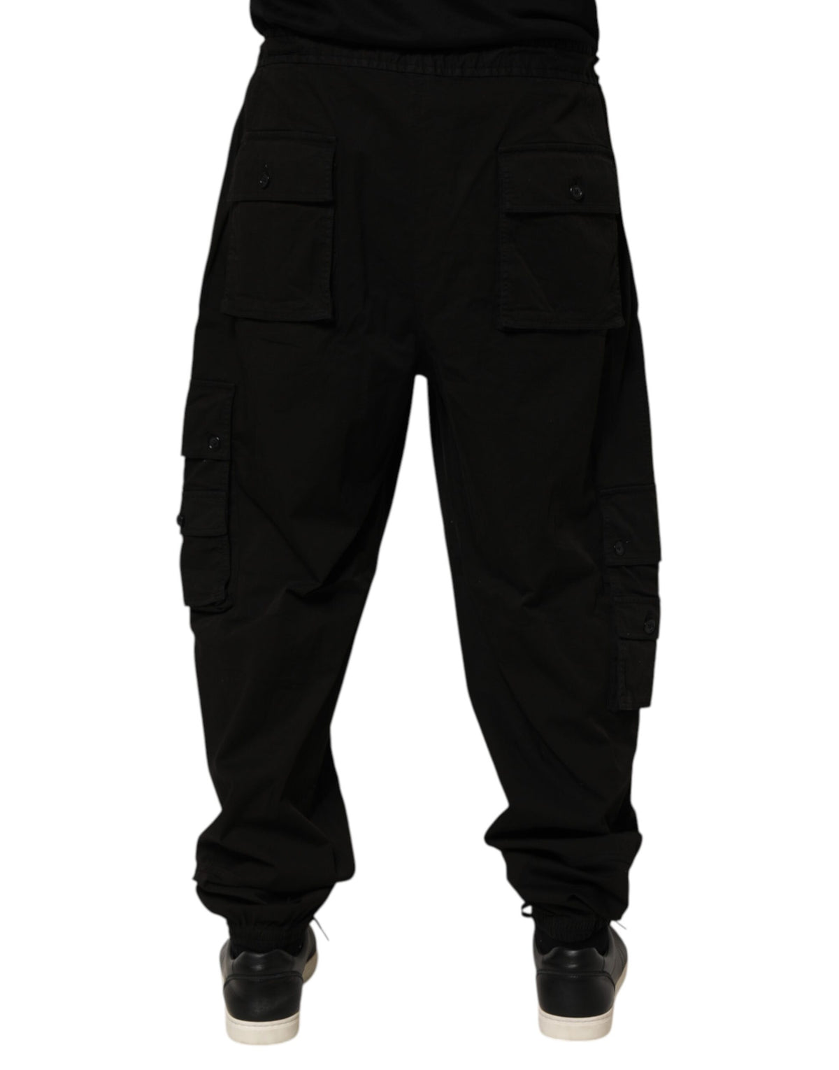 Pantalon de jogging cargo en coton noir Dolce &amp; Gabbana
