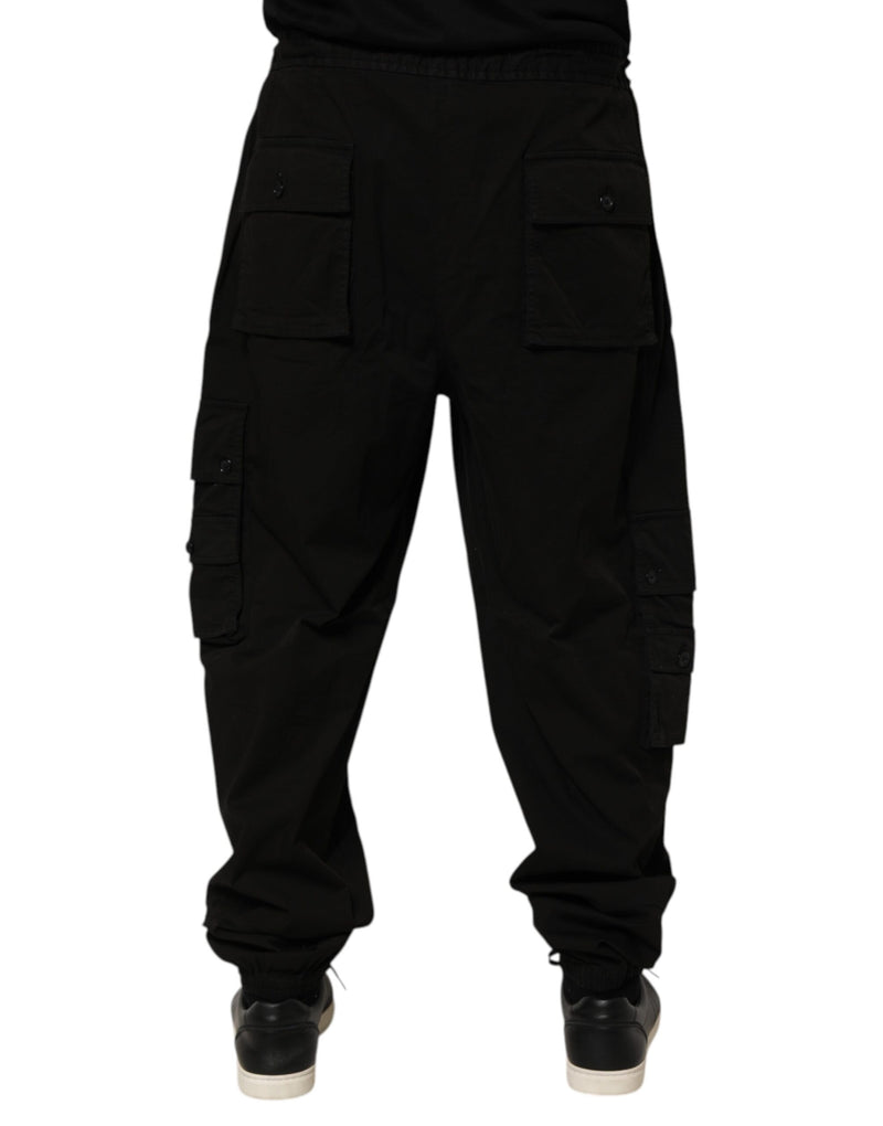 Dolce &amp; Gabbana zwarte katoenen cargo joggingsbroek