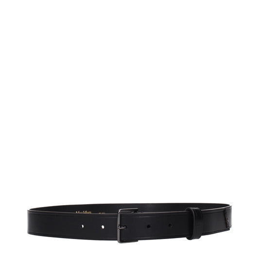 Ceintures en cuir noir classiques de Max Mara