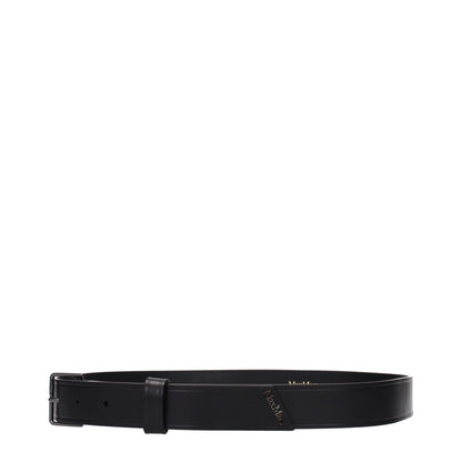 Ceintures en cuir noir classiques de Max Mara