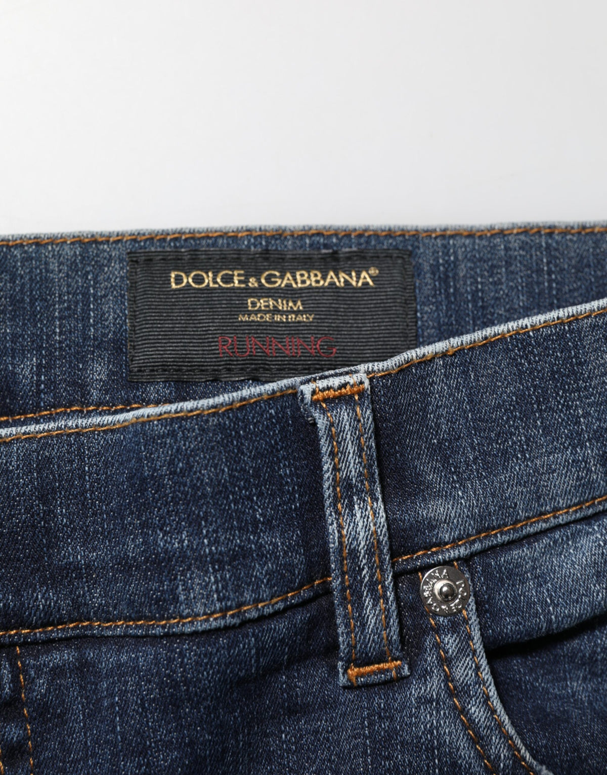 Jean Dolce &amp; Gabbana bleu foncé délavé et déchiré