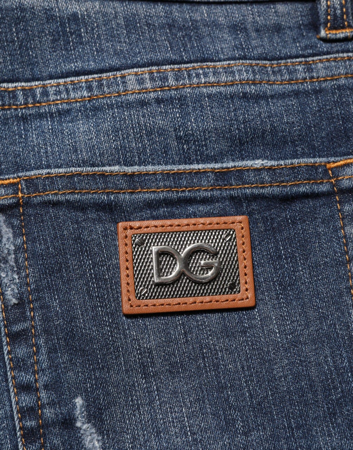 Jean Dolce &amp; Gabbana bleu foncé délavé et déchiré