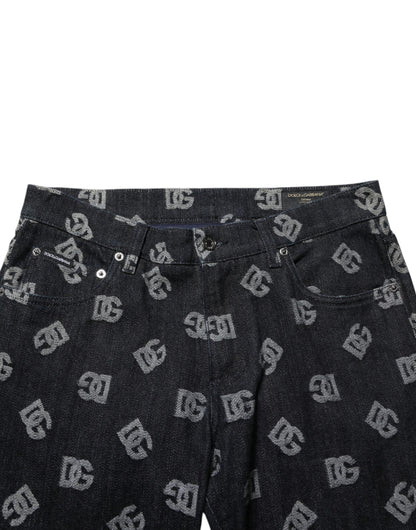 Dolce & Gabbana Black DG Monogram Cotton Skinny Denim Jeans