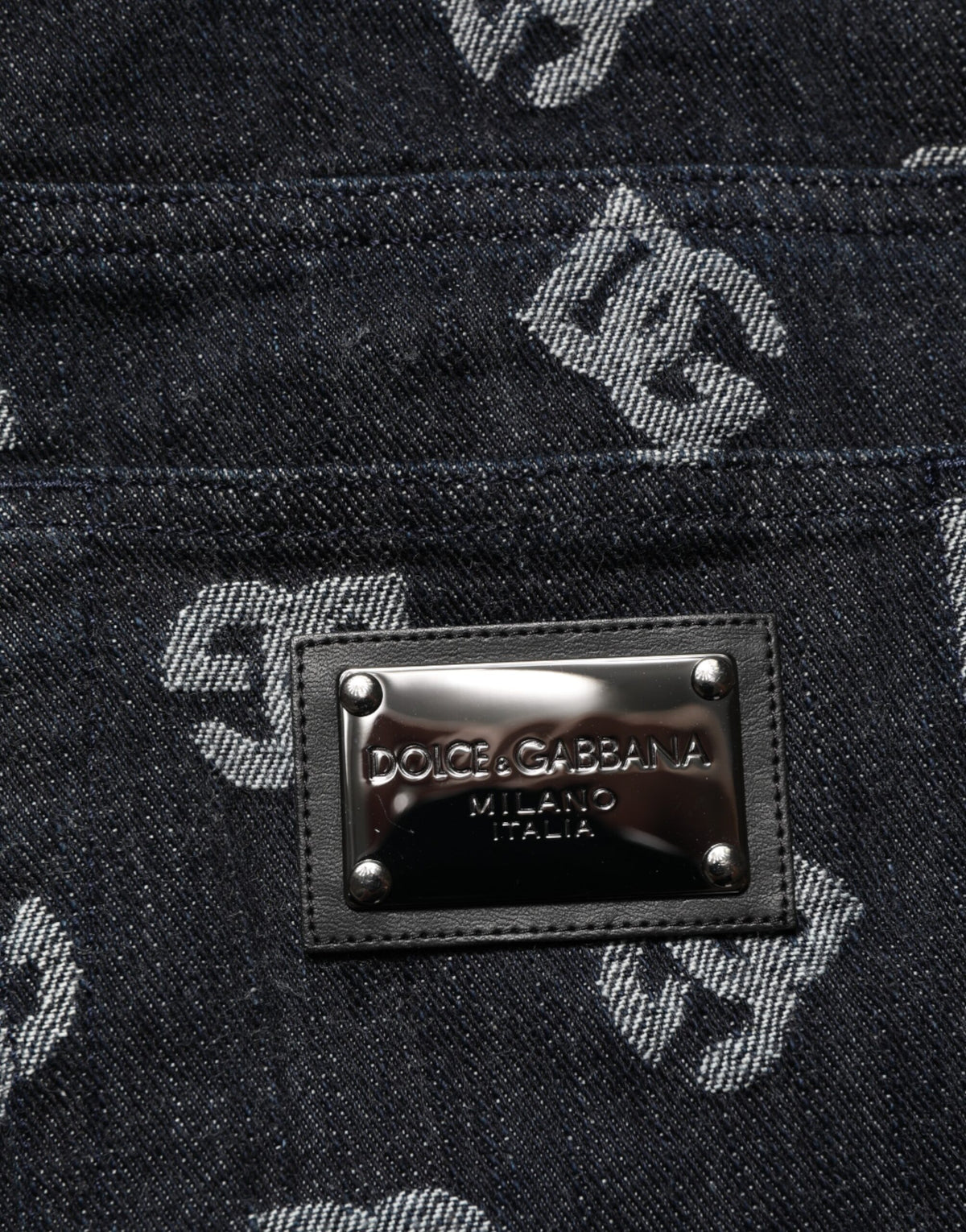 Jean skinny en coton noir à monogramme DG Dolce &amp; Gabbana