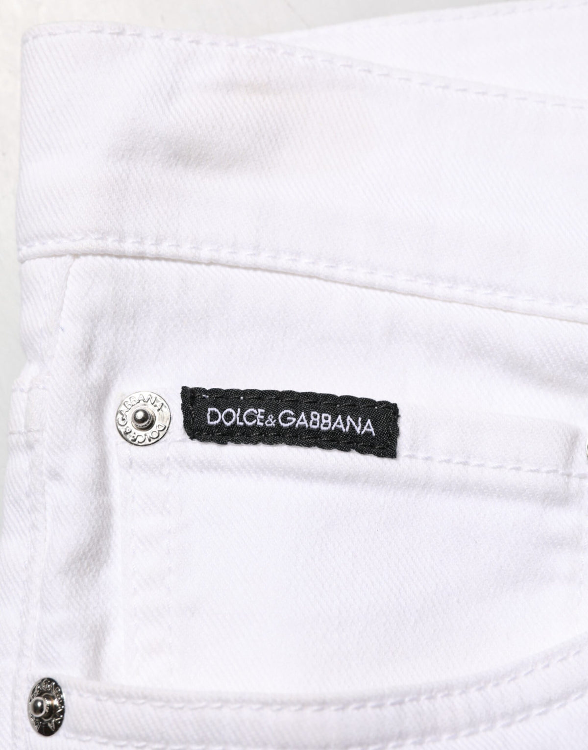 Jean skinny en coton blanc déchiré Dolce &amp; Gabbana pour homme