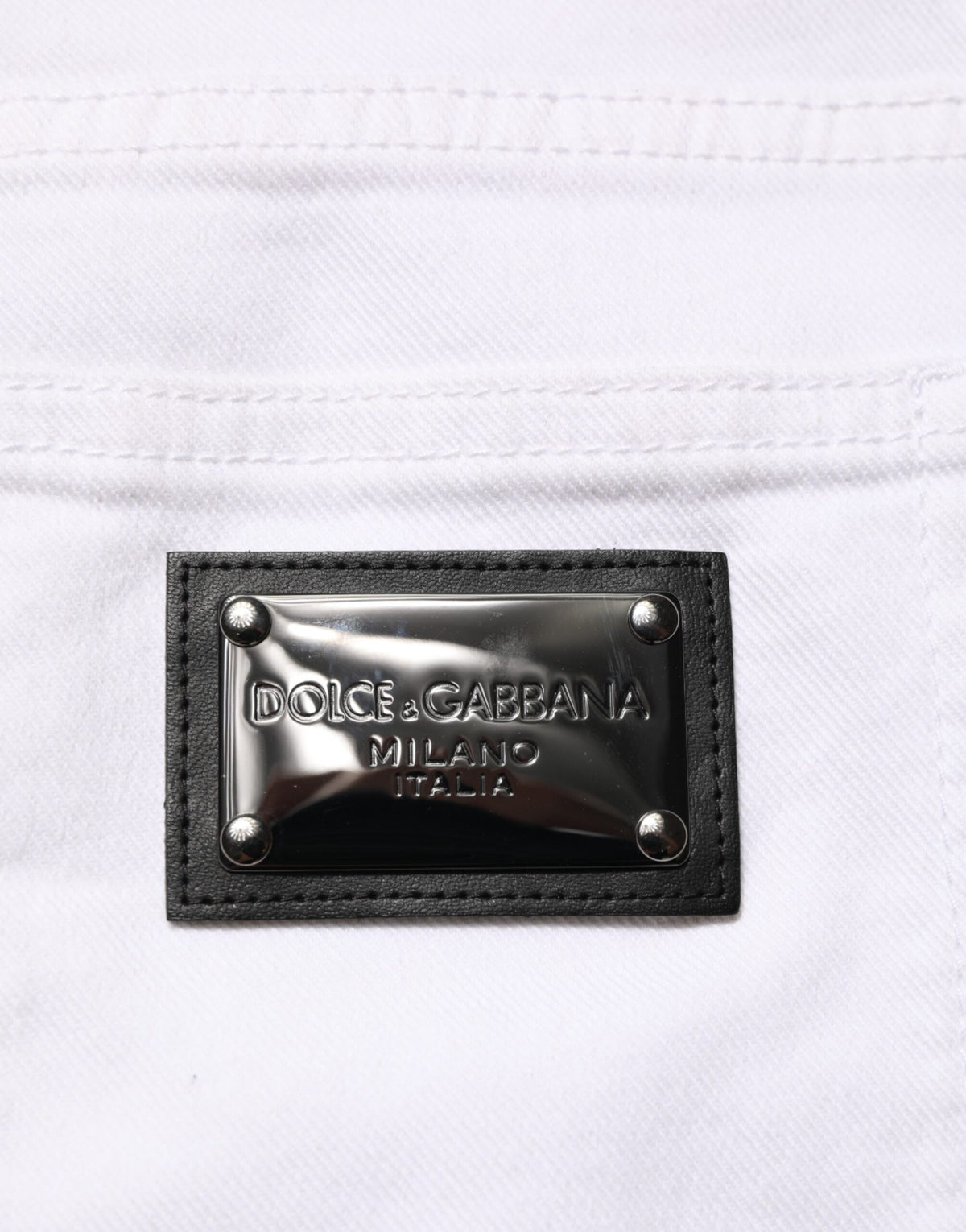 Jean skinny en coton blanc déchiré Dolce &amp; Gabbana pour homme