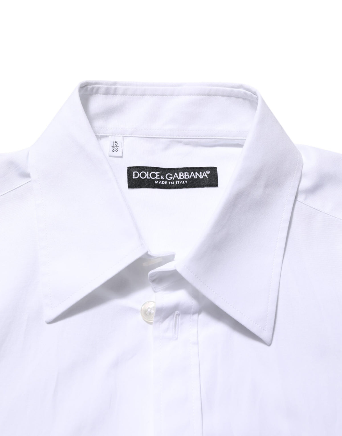 Chemise habillée blanche à col et logo Dolce &amp; Gabbana