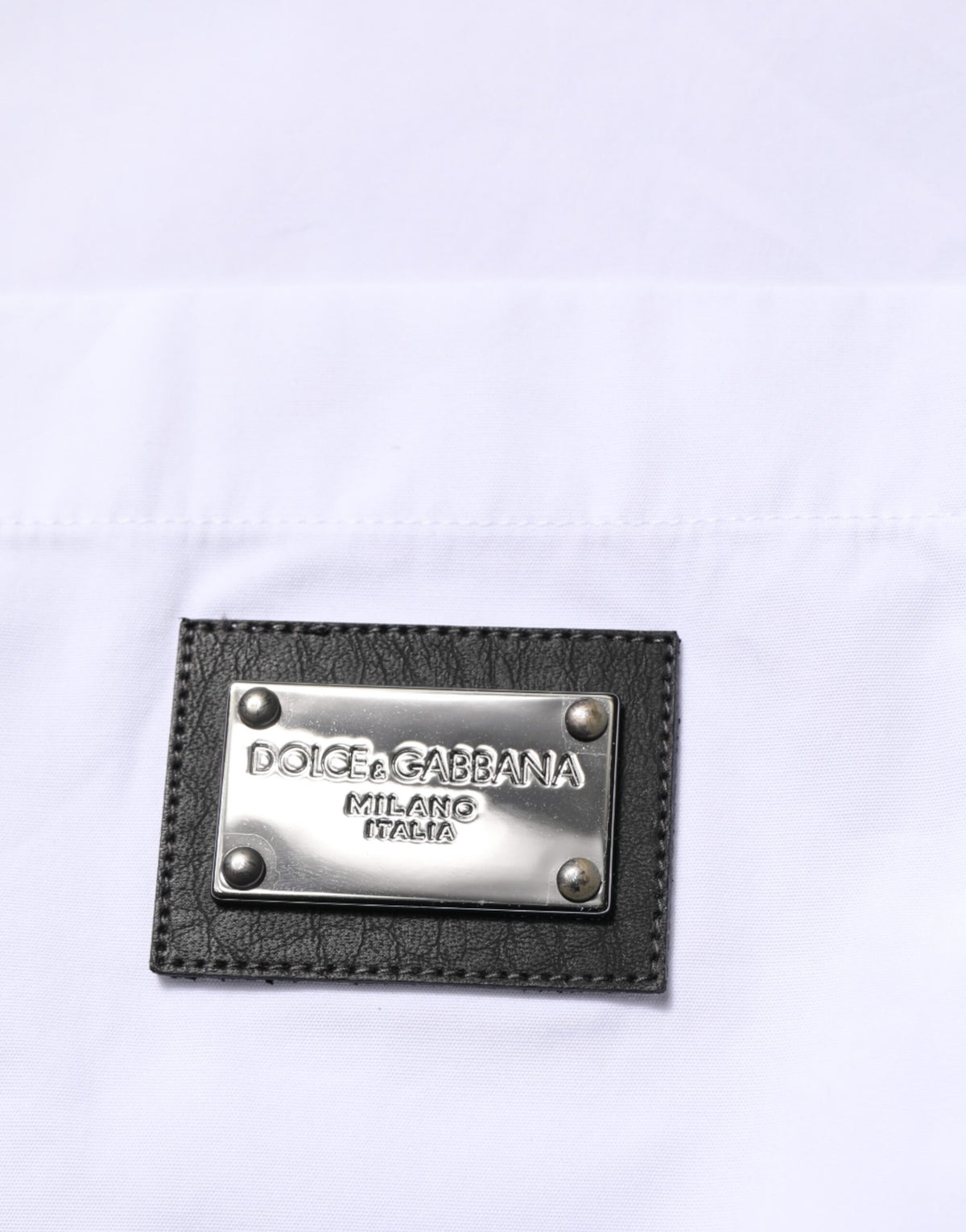Chemise habillée blanche à col et logo Dolce &amp; Gabbana