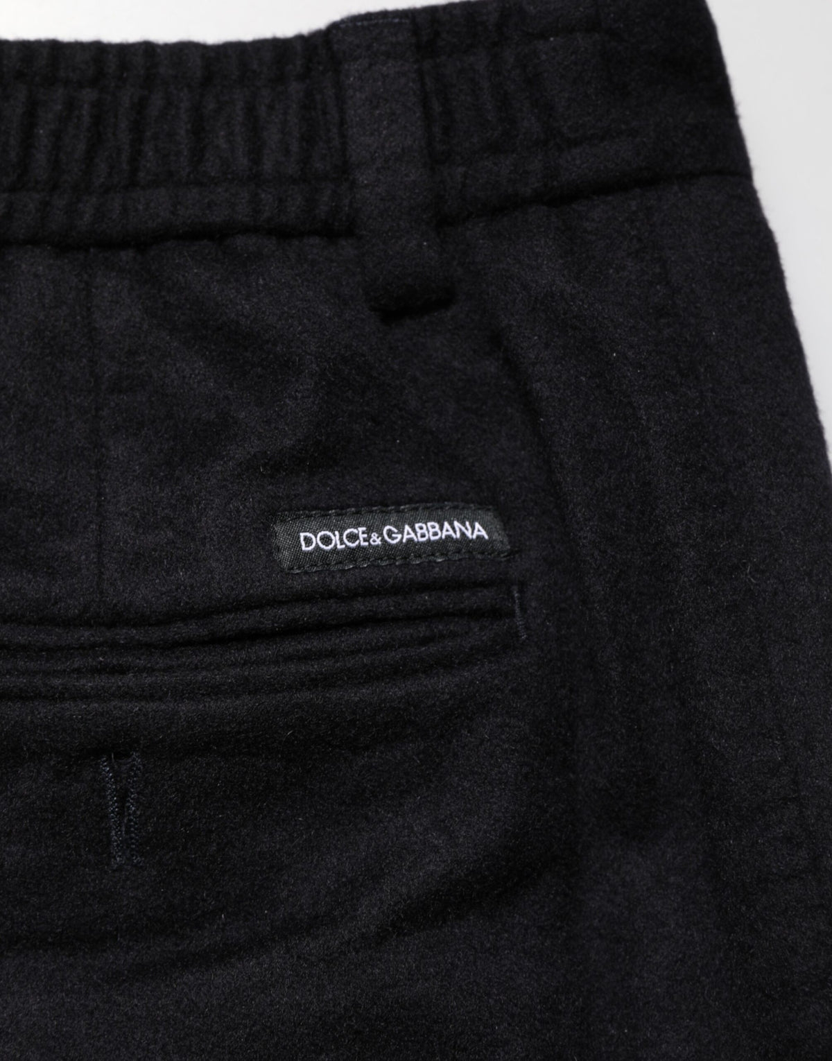 Pantalon habillé en cachemire noir Dolce &amp; Gabbana pour homme