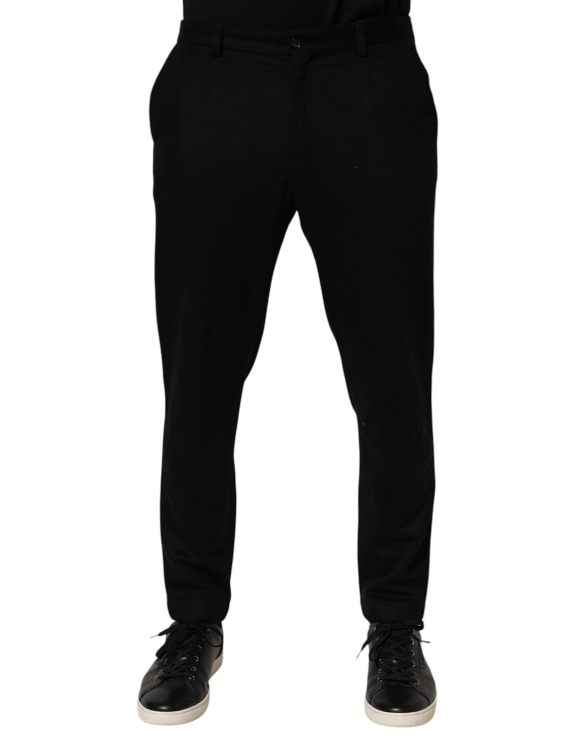 Pantalon habillé en cachemire noir Dolce &amp; Gabbana pour homme