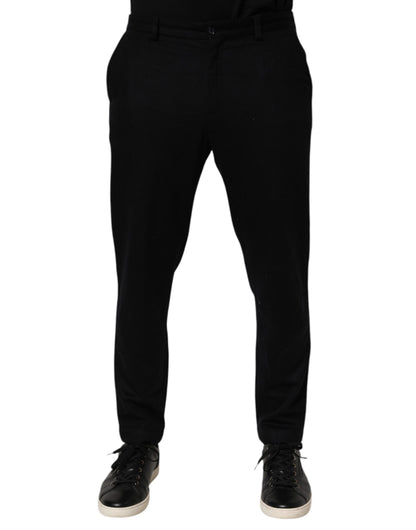 Pantalon habillé en cachemire noir Dolce &amp; Gabbana pour homme