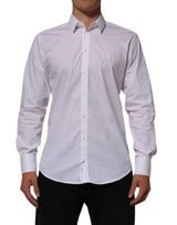 Chemise de ville pour homme Dolce &amp; Gabbana en coton blanc, modèle MARTINI.