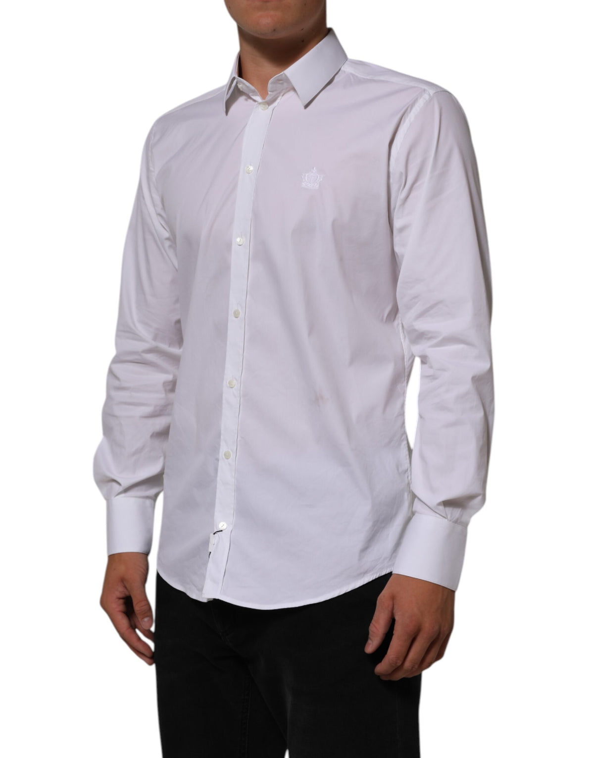 Chemise de ville pour homme Dolce &amp; Gabbana en coton blanc, modèle MARTINI.