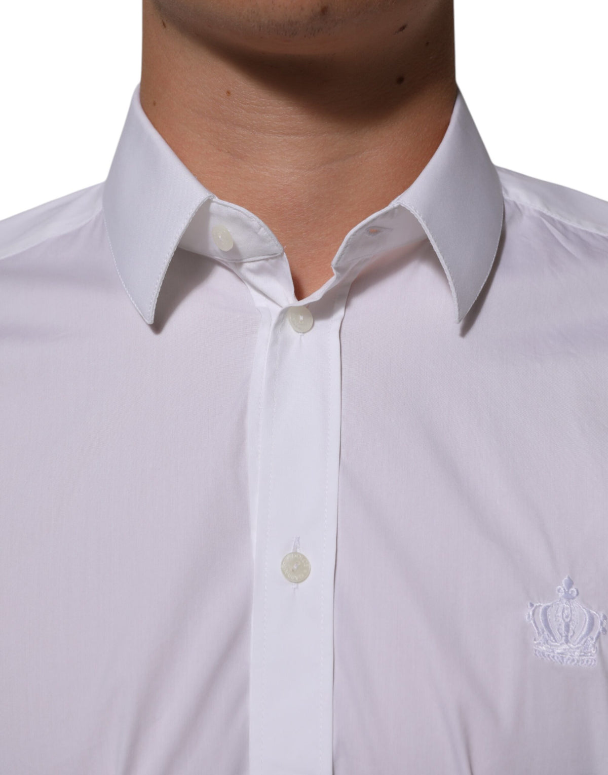 Chemise de ville pour homme Dolce &amp; Gabbana en coton blanc, modèle MARTINI.