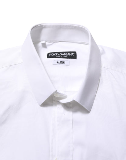 Dolce & Gabbana White Cotton MARTINI Formal Men Dress Shirt