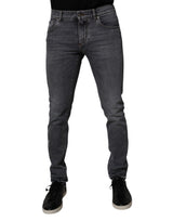 Jeans skinny en coton extensible gris foncé de Dolce &amp; Gabbana