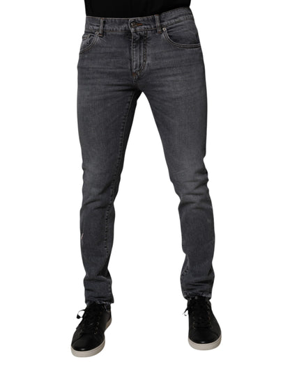Jeans skinny en coton extensible gris foncé de Dolce &amp; Gabbana