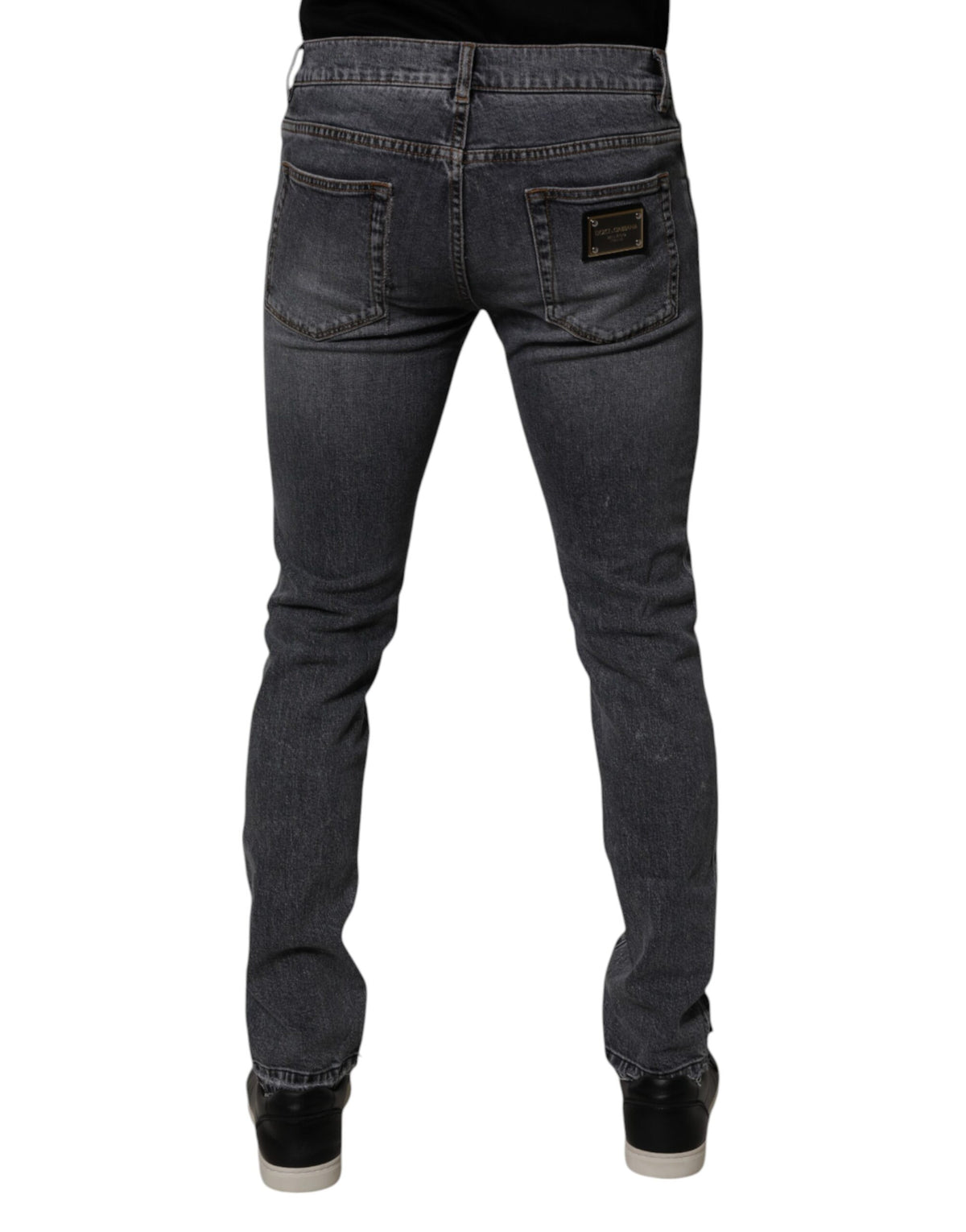 Jeans skinny en coton extensible gris foncé de Dolce &amp; Gabbana