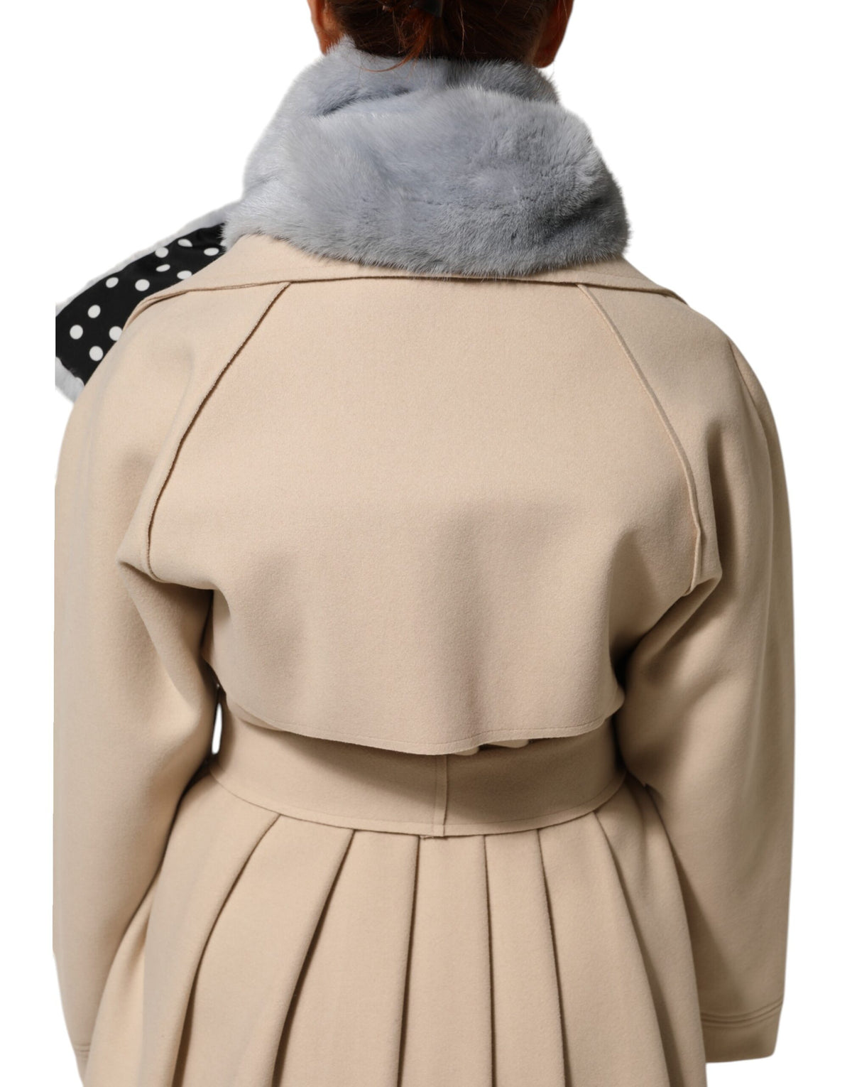 Dolce & Gabbana Écharpe en Fourrure de Vison Bleu Poudré