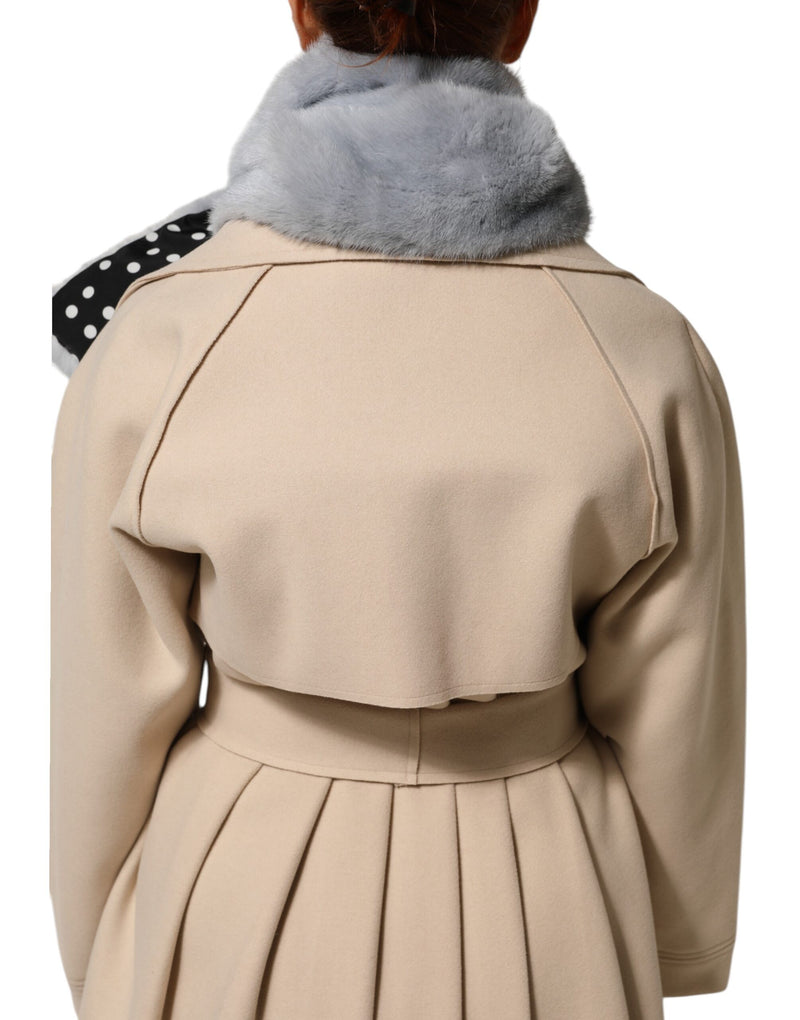 Dolce & Gabbana Écharpe en Fourrure de Vison Bleu Poudré