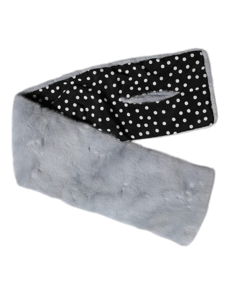 Dolce & Gabbana Écharpe en Fourrure de Vison Bleu Poudré