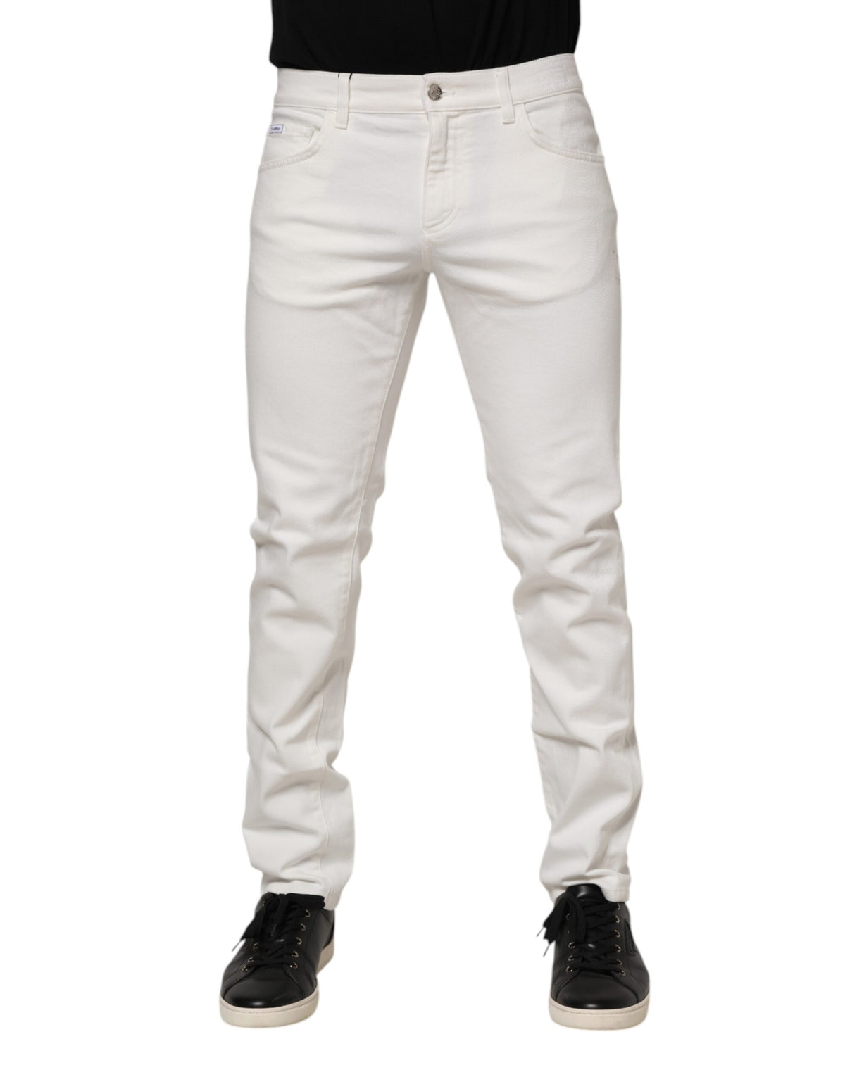 Jean Dolce &amp; Gabbana écru en coton stretch coupe slim
